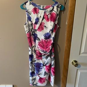 Floral Sleeveless Dress - Pink and Purple